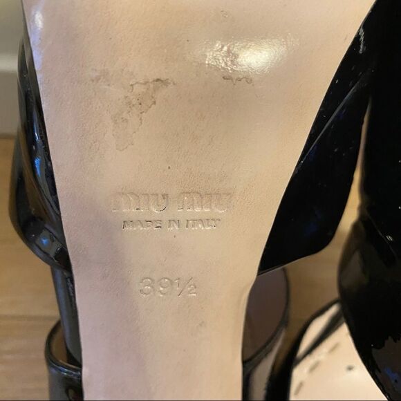 Miu Miu-Black Patent Peep Toe Zip Platform - Picture 7 of 12